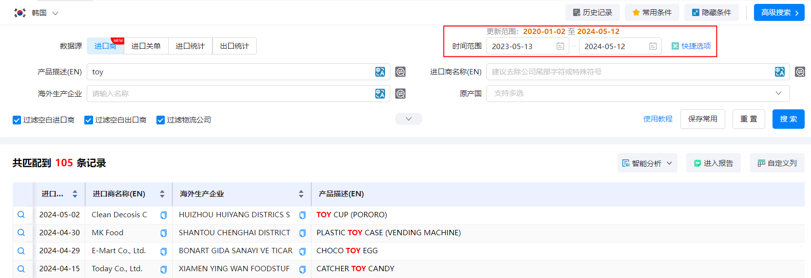 韩国外贸数据,外贸数据,Topay 钱包(中国)外贸数据