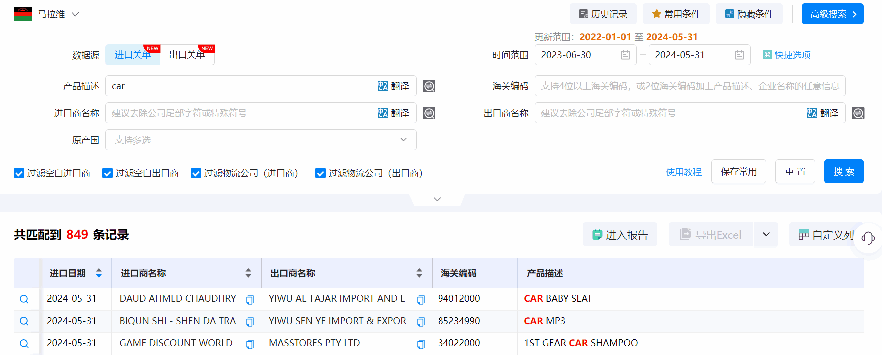 马拉维海关数据,海关数据,Topay 钱包(中国)海关数据